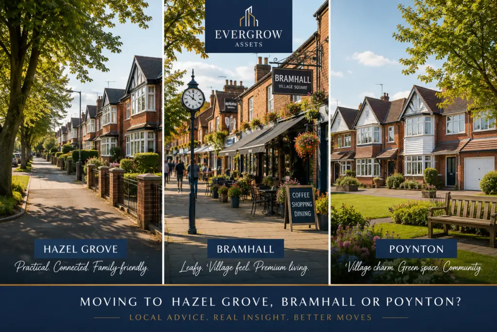 Moving to Hazel Grove, Bramhall or Poynton with local property advice from EverGrow Assets.